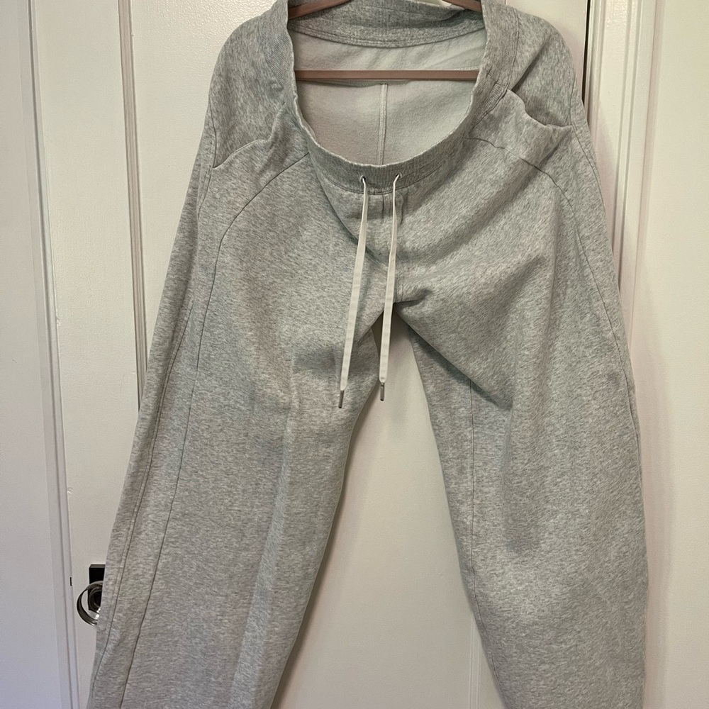 Lululemon wide leg scuba Gray Sweatpants with Drawstring